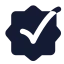 Checkmarkbadge icon with solid standard style