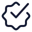 Checkmarkbadge icon with stroke rounded style