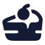 Cheesecake icon with solid rounded style