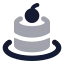 Cheesecake icon with bulk rounded style