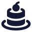 Cheesecake icon with solid rounded style