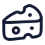 Cheese icon with stroke rounded style