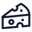 Cheese icon with stroke sharp style