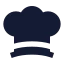 Chefhat icon with solid sharp style