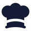 Chefhat icon with solid standard style