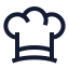 Chefhat icon with stroke sharp style