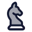 Chess icon with duotone rounded style