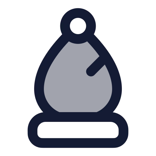 Chess Bishop Icon in Duotone Rounded style