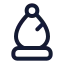 Chessbishop icon with stroke rounded style