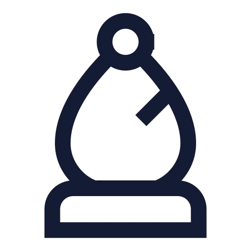 Chess Bishop Icon in Stroke Sharp style