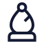 Chessbishop icon with stroke sharp style