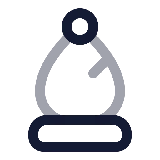 Chess Bishop Icon in Twotone Rounded style