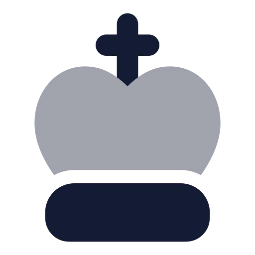Chess King Icon in Bulk Rounded style