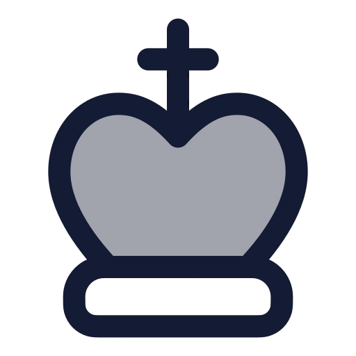 Chess King Icon in Duotone Rounded style