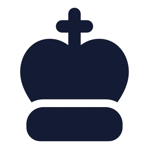 Chess King Icon in Solid Rounded style