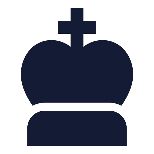 Chess King Icon in Solid Sharp style