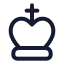 Chessking icon with stroke rounded style