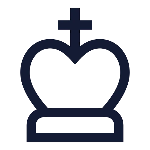 Chess King Icon in Stroke Sharp style
