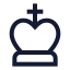 Chessking icon with stroke sharp style