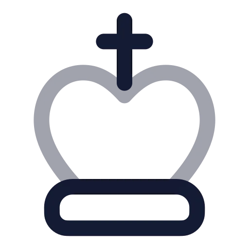 Chess King Icon in Twotone Rounded style