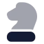 Chessknight icon with bulk rounded style