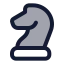 Chessknight icon with duotone rounded style