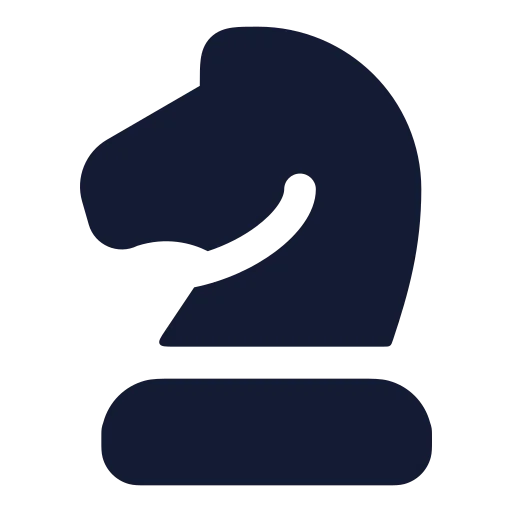 Chess Knight Icon in Solid Rounded style