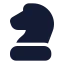 Chessknight icon with solid rounded style