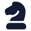 Chessknight icon with solid rounded style