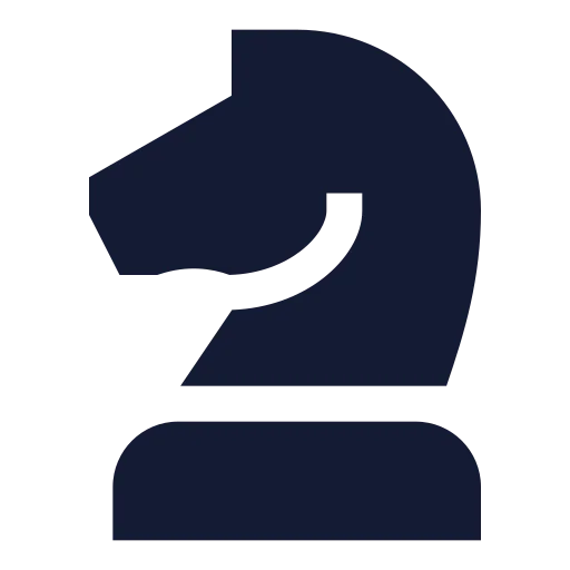 Chess Knight Icon in Solid Sharp style