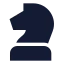 Chessknight icon with solid sharp style