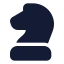 Chessknight icon with solid standard style