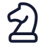 Chessknight icon with stroke rounded style
