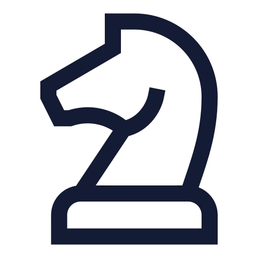 Chess Knight Icon in Stroke Sharp style