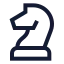 Chessknight icon with stroke sharp style