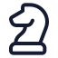 Chessknight icon with stroke standard style