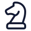 Chessknight icon with stroke standard style