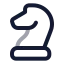 Chessknight icon with twotone rounded style