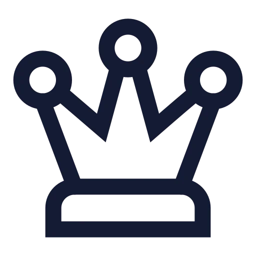 Chess Queen Icon in Stroke Sharp style
