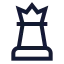 Chessqueen icon with stroke sharp style