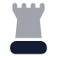 Chessrook icon with bulk rounded style