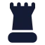Chessrook icon with solid rounded style