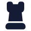 Chessrook icon with solid rounded style
