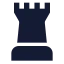 Chessrook icon with solid sharp style