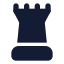 Chessrook icon with solid standard style
