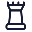 Chessrook icon with stroke rounded style