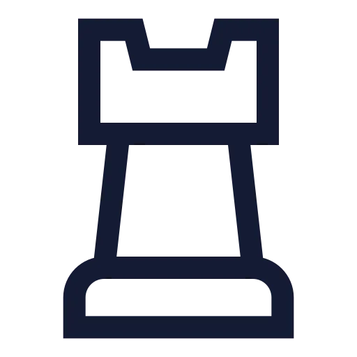 Chess Rook Icon in Stroke Sharp style