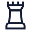 Chessrook icon with stroke sharp style