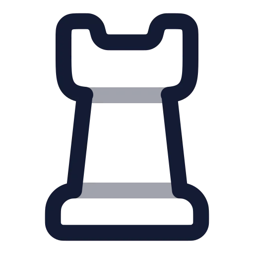 Chess Rook Icon in Twotone Rounded style