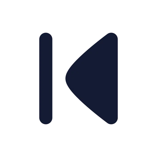 Chevron First Icon in Solid Rounded style